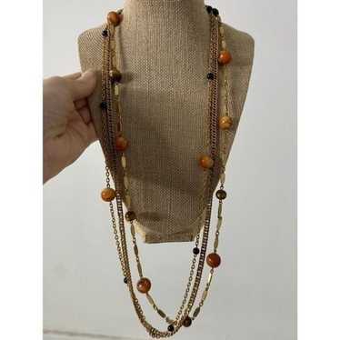 Vintage Les Bernards Triple Strand Chain Necklace - image 1