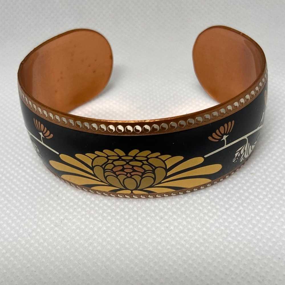 Vintage Golden Blossom Copper Cuff Franklin Mint … - image 1