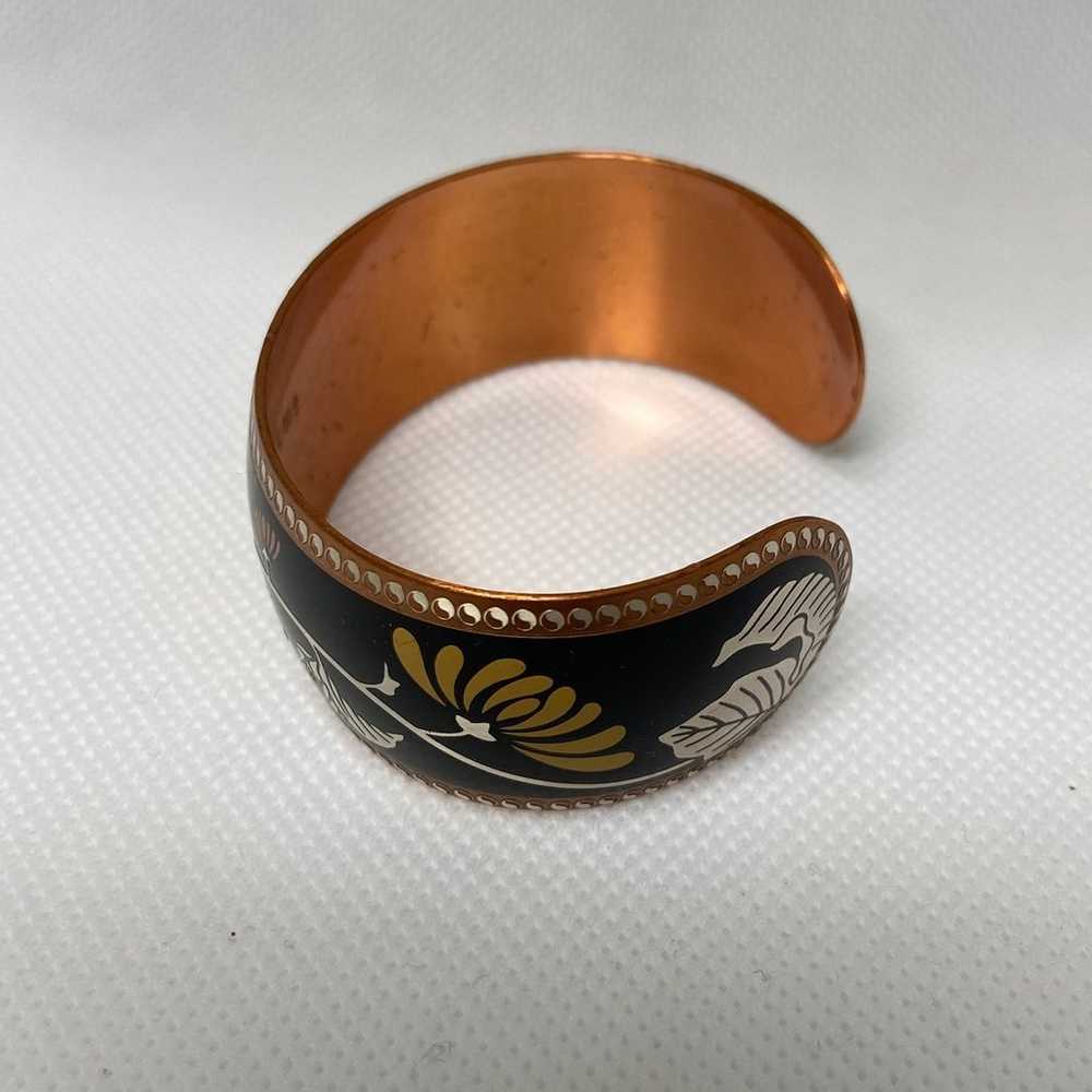 Vintage Golden Blossom Copper Cuff Franklin Mint … - image 3