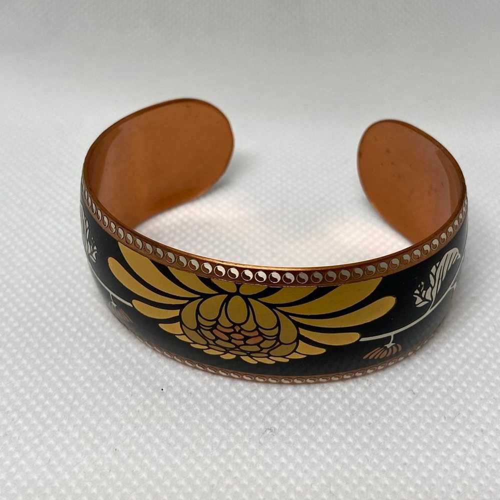 Vintage Golden Blossom Copper Cuff Franklin Mint … - image 6