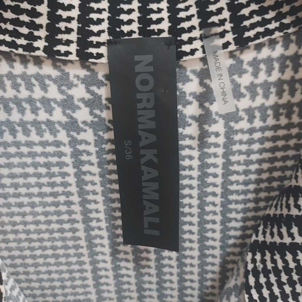 Norma Kamali Fishtail Houndstooth Black White Lon… - image 4