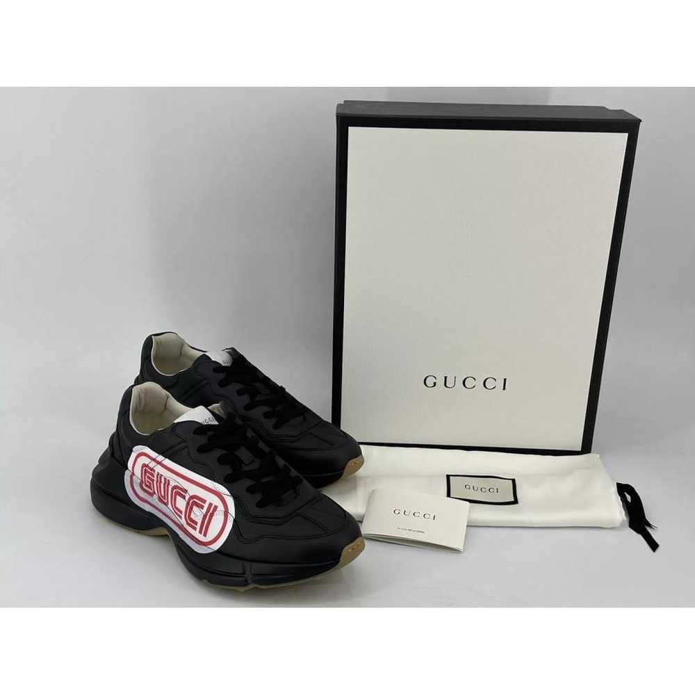 Gucci Rhyton leather low trainers - image 2