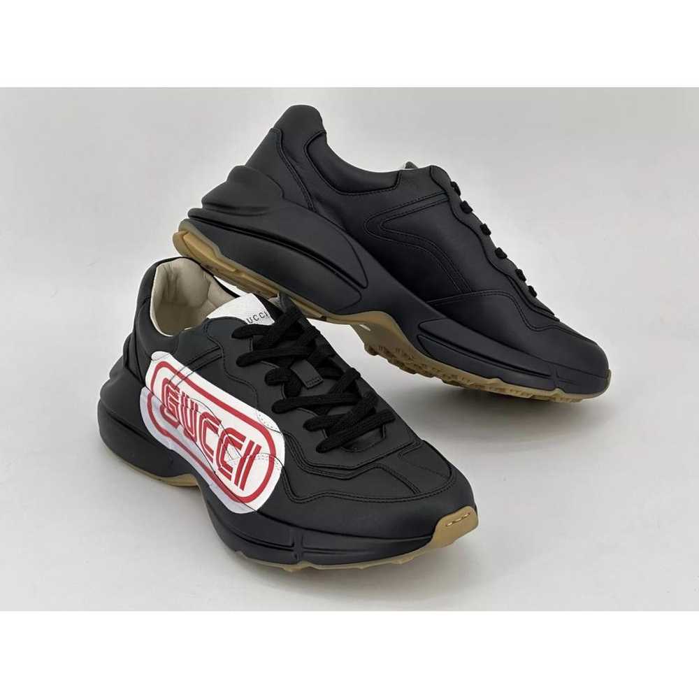 Gucci Rhyton leather low trainers - image 3