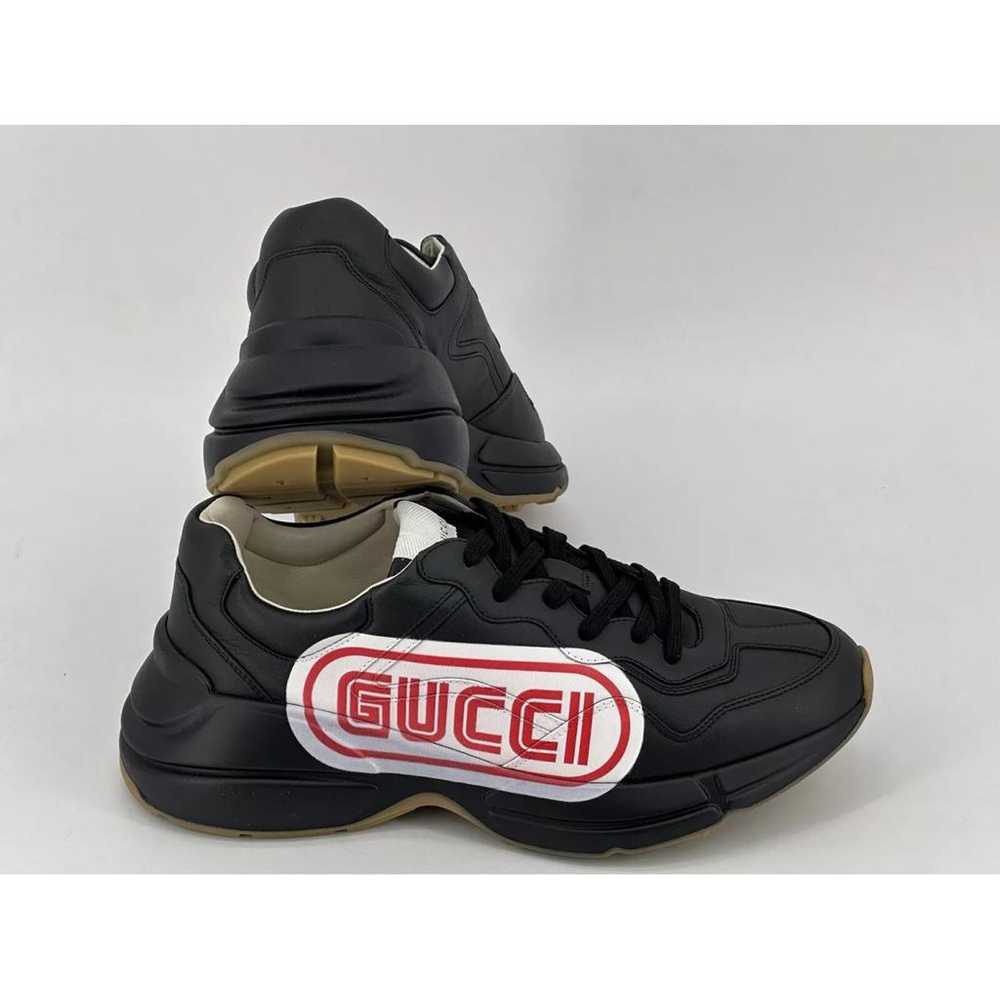 Gucci Rhyton leather low trainers - image 4