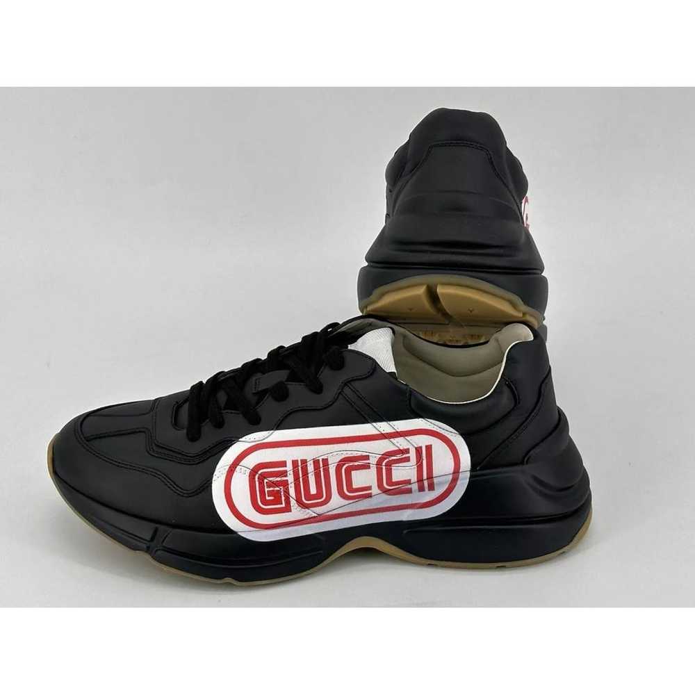 Gucci Rhyton leather low trainers - image 5