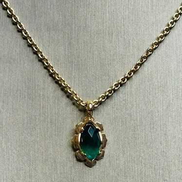 Kendra Scott Vintage Liam Gold Necklace in Green … - image 1