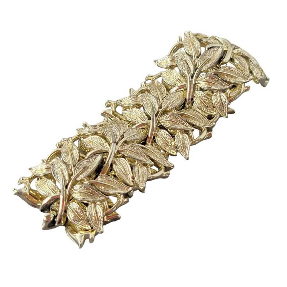 Vintage Coro Gold-Tone Leaf Motif Necklace Bracel… - image 5