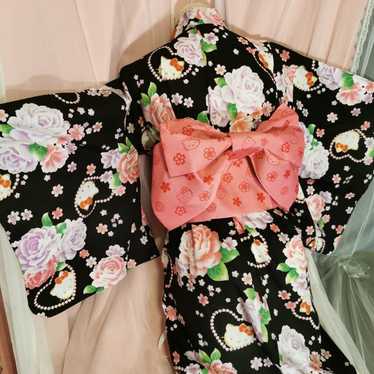 Sanrio pink blue floral kimono 2024 hanten