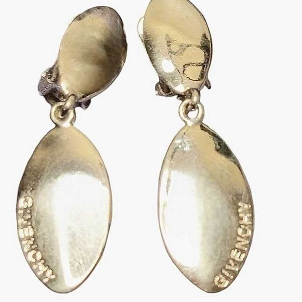 Givenchy Vintage Silver Drop Clipon Earrings - image 1