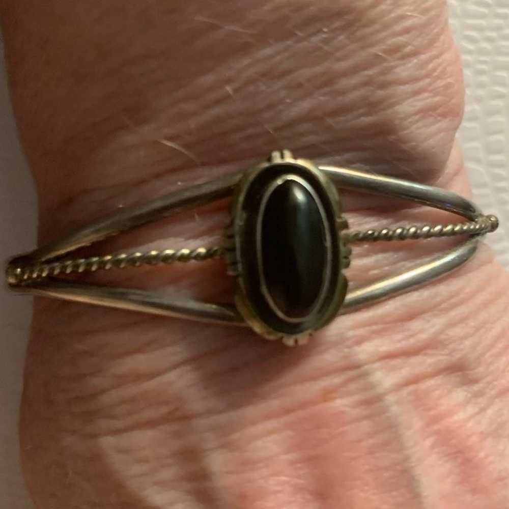 NATIVE/VINTAGE - Black Onyx Oval, Bezel Set, Spli… - image 8