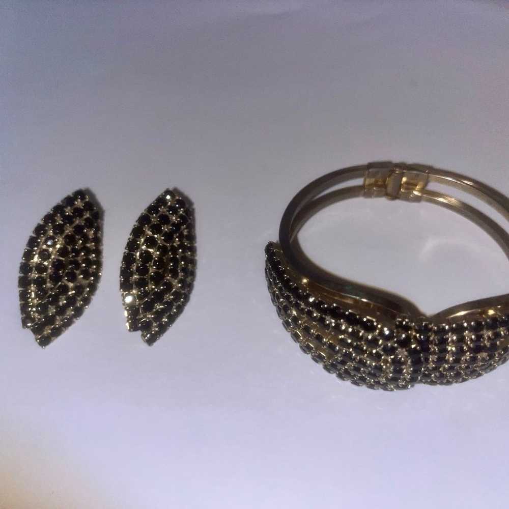 Juliana Attributed Clamper Bracelet & Earrings - image 1