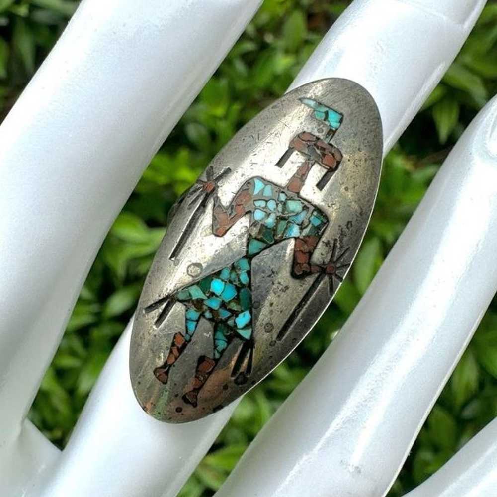 Judy Wallace sterling silver turquoise coral koko… - image 1