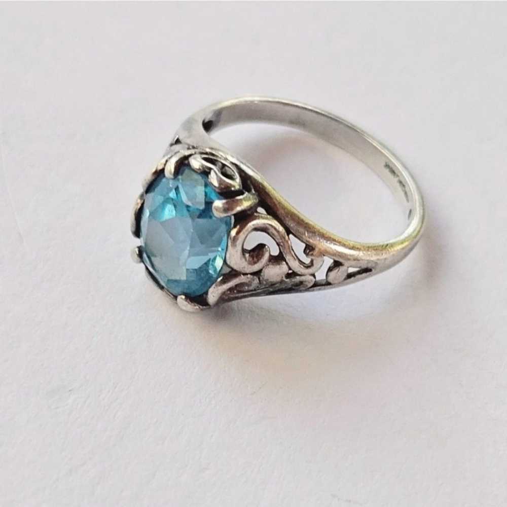 Vintage Kabana Sterling Silver Blue Topaz Ring - image 1