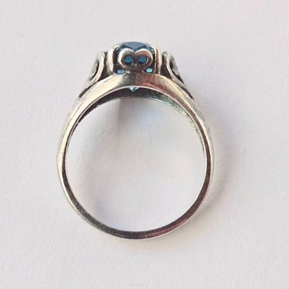 Vintage Kabana Sterling Silver Blue Topaz Ring - image 3