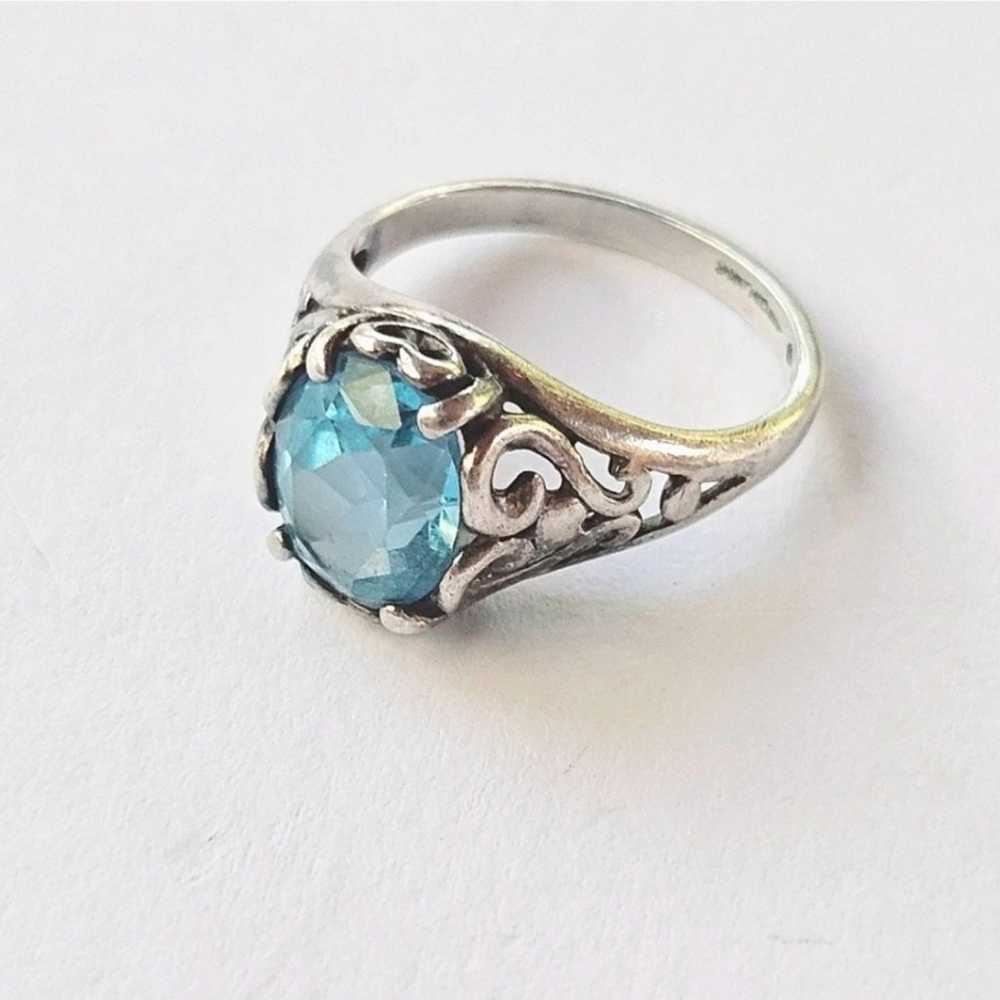 Vintage Kabana Sterling Silver Blue Topaz Ring - image 8