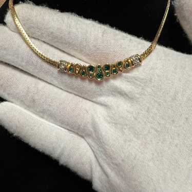 Vintage Nina Ricci Necklace Swarovski Crystal 22k… - image 1