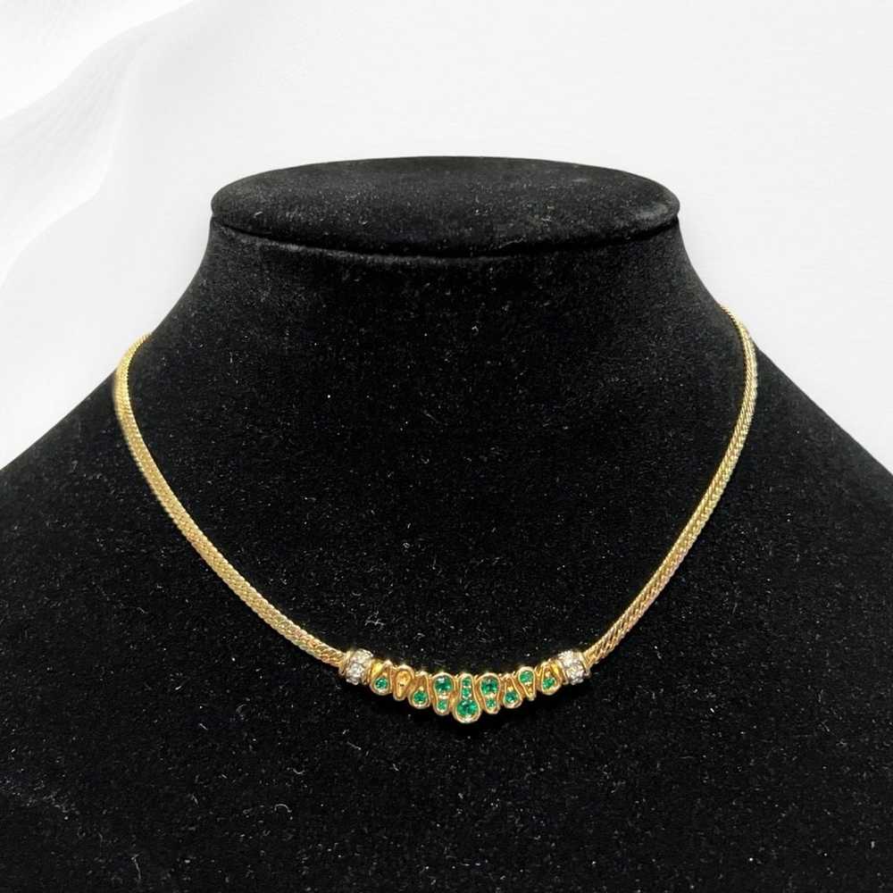 Vintage Nina Ricci Necklace Swarovski Crystal 22k… - image 2