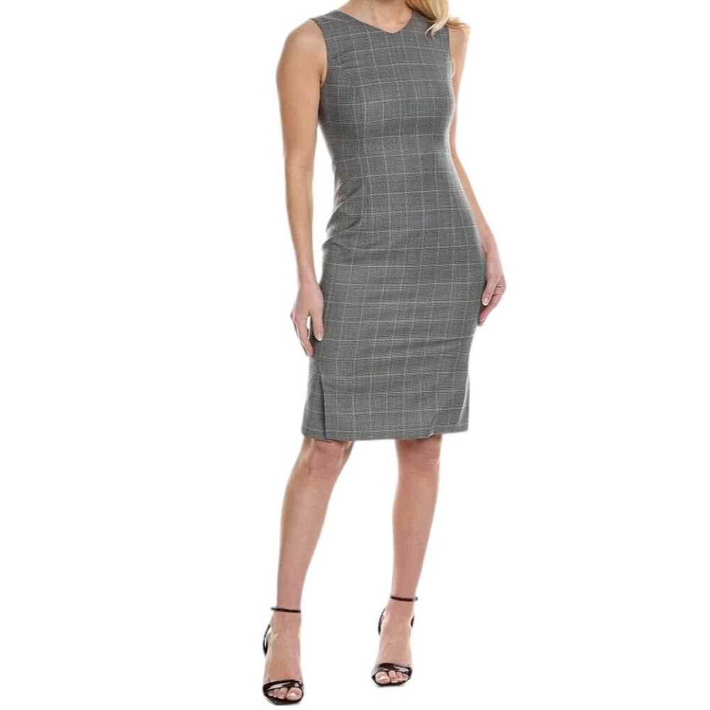 BOSS Hugo Boss Dress Dayami wool midi plaid sleev… - image 8