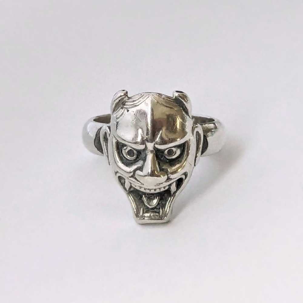 Vintage ring sterling silver Japanese hannya oni … - image 1