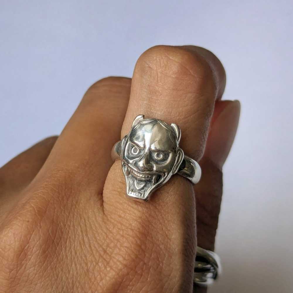 Vintage ring sterling silver Japanese hannya oni … - image 6