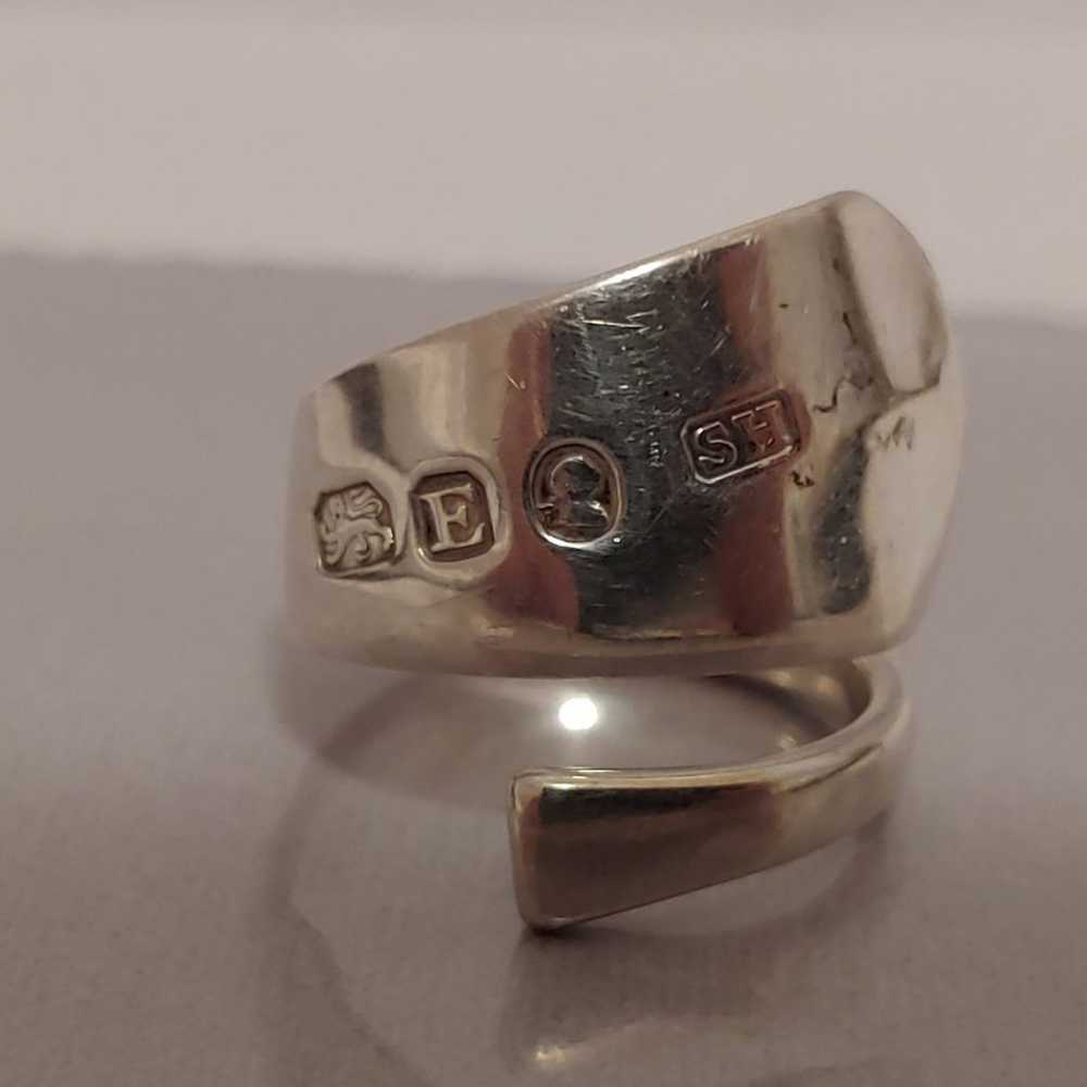 Sterling Silver Adjustable Spoon Ring 7 - image 5