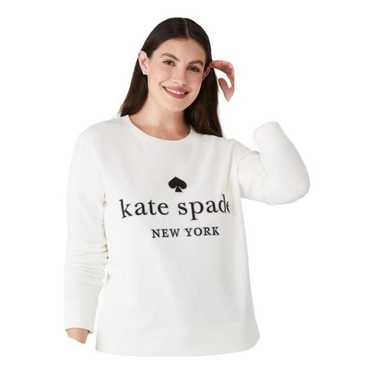 Kate Spade NWT store Embroidered Logo Med Sweatshirt K9833 Cream