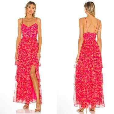 Amanda Uprichard Thaddea Maxi Dress Brookside Pin… - image 1