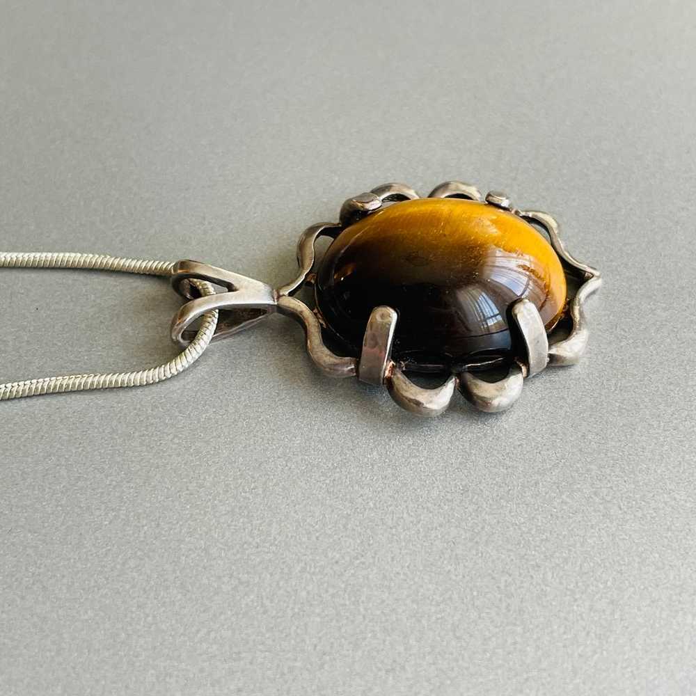 ARTISAN BIG TIGER EYE STERLING SILVER 925 PENDANT… - image 4