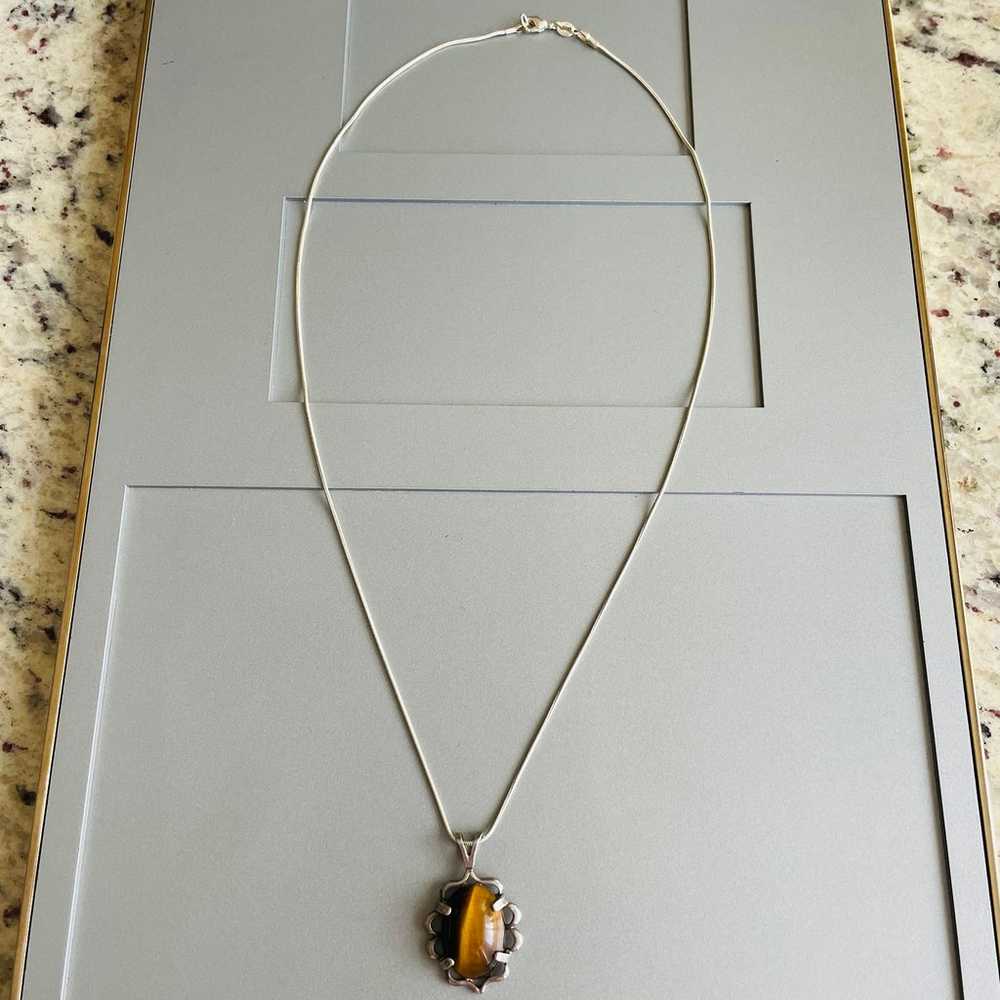 ARTISAN BIG TIGER EYE STERLING SILVER 925 PENDANT… - image 5