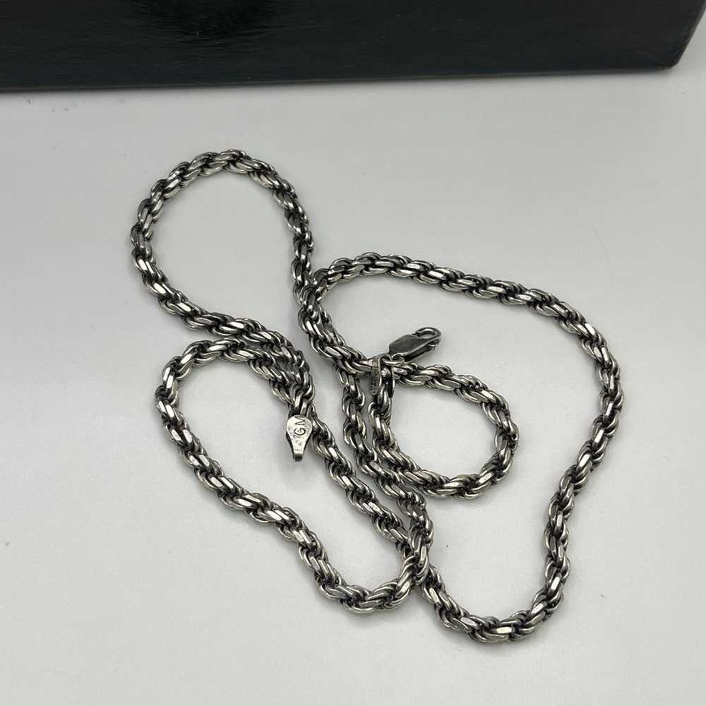 Vintage GM Sterling Silver 925 Italy Rope Chain  … - image 1