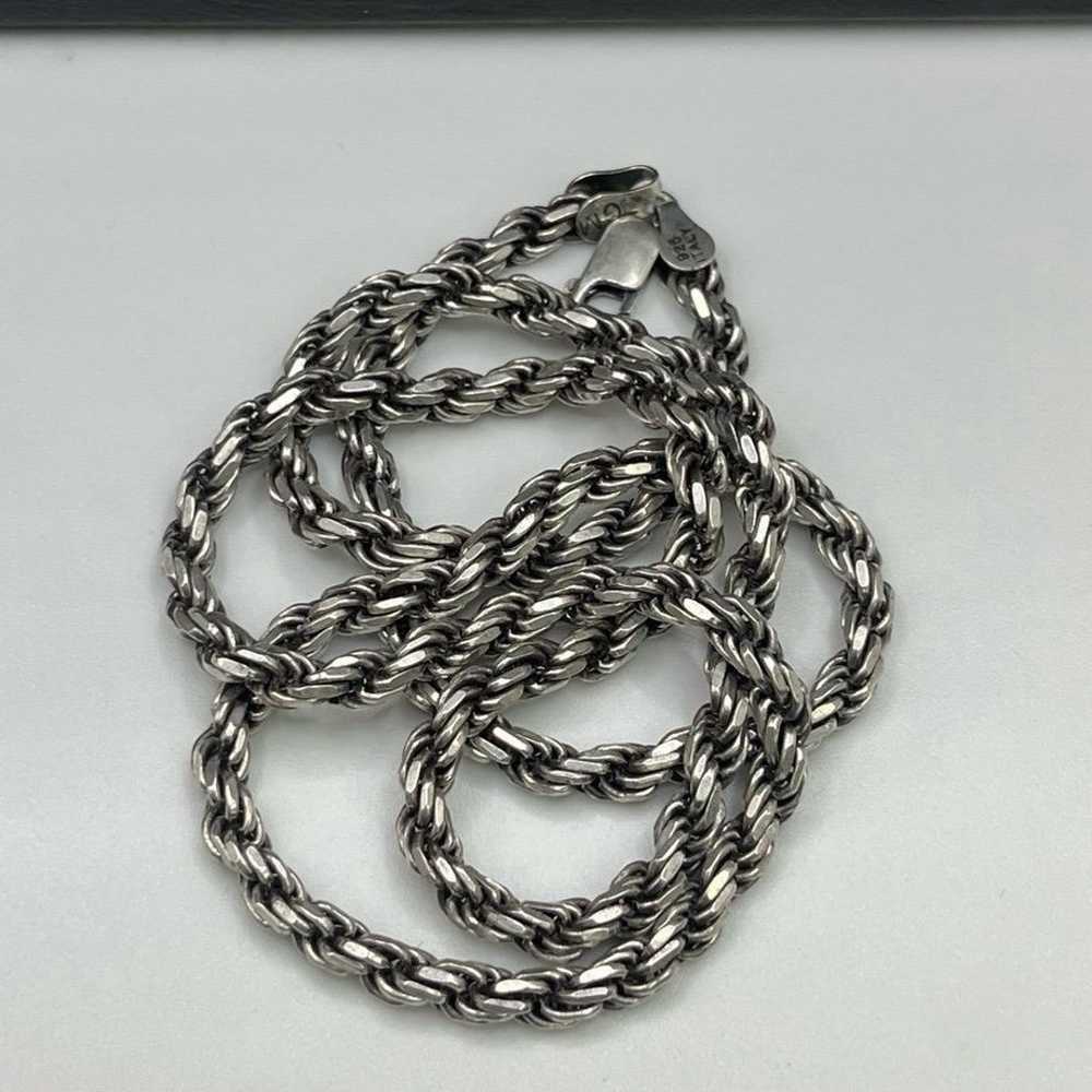 Vintage GM Sterling Silver 925 Italy Rope Chain  … - image 2