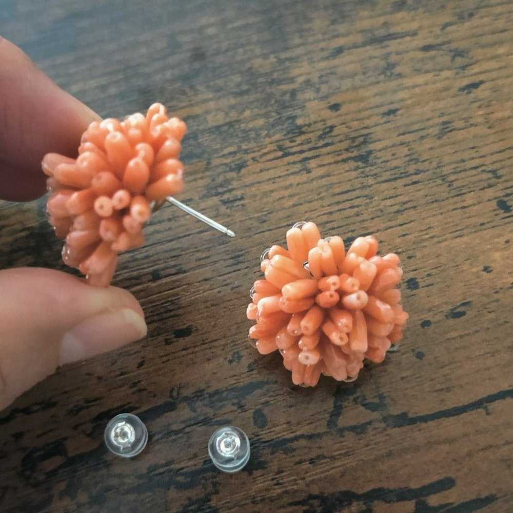 Authentic Angel Coral Sterling Silver Earrings - image 2