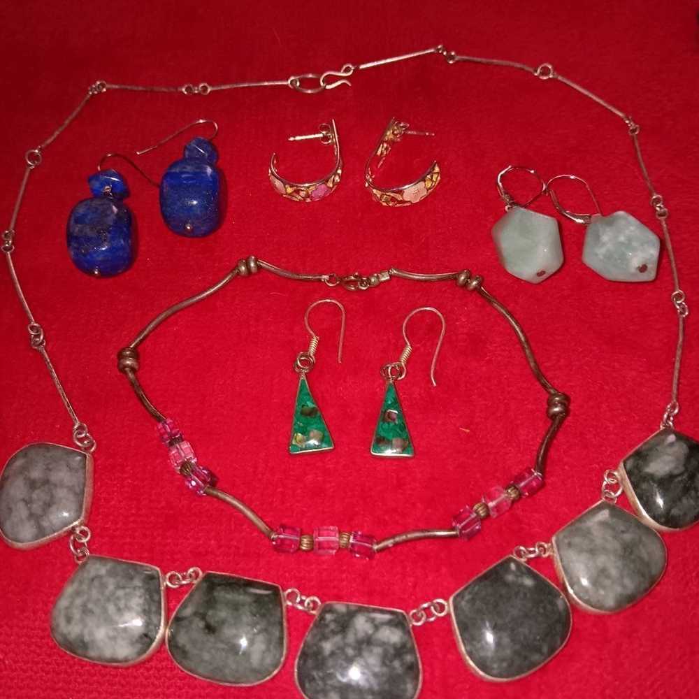 Sterling jade silver jewelry lot - image 4