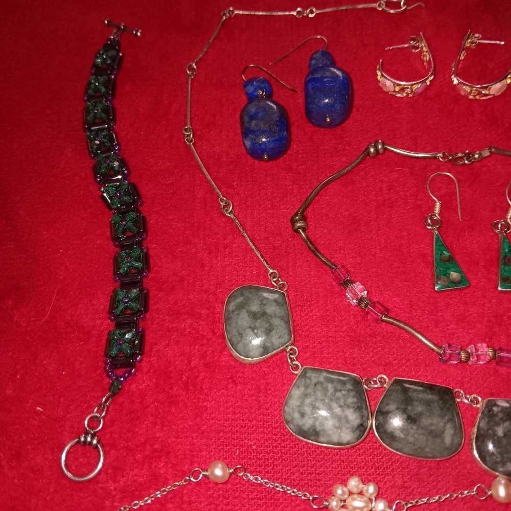 Sterling jade silver jewelry lot - image 5