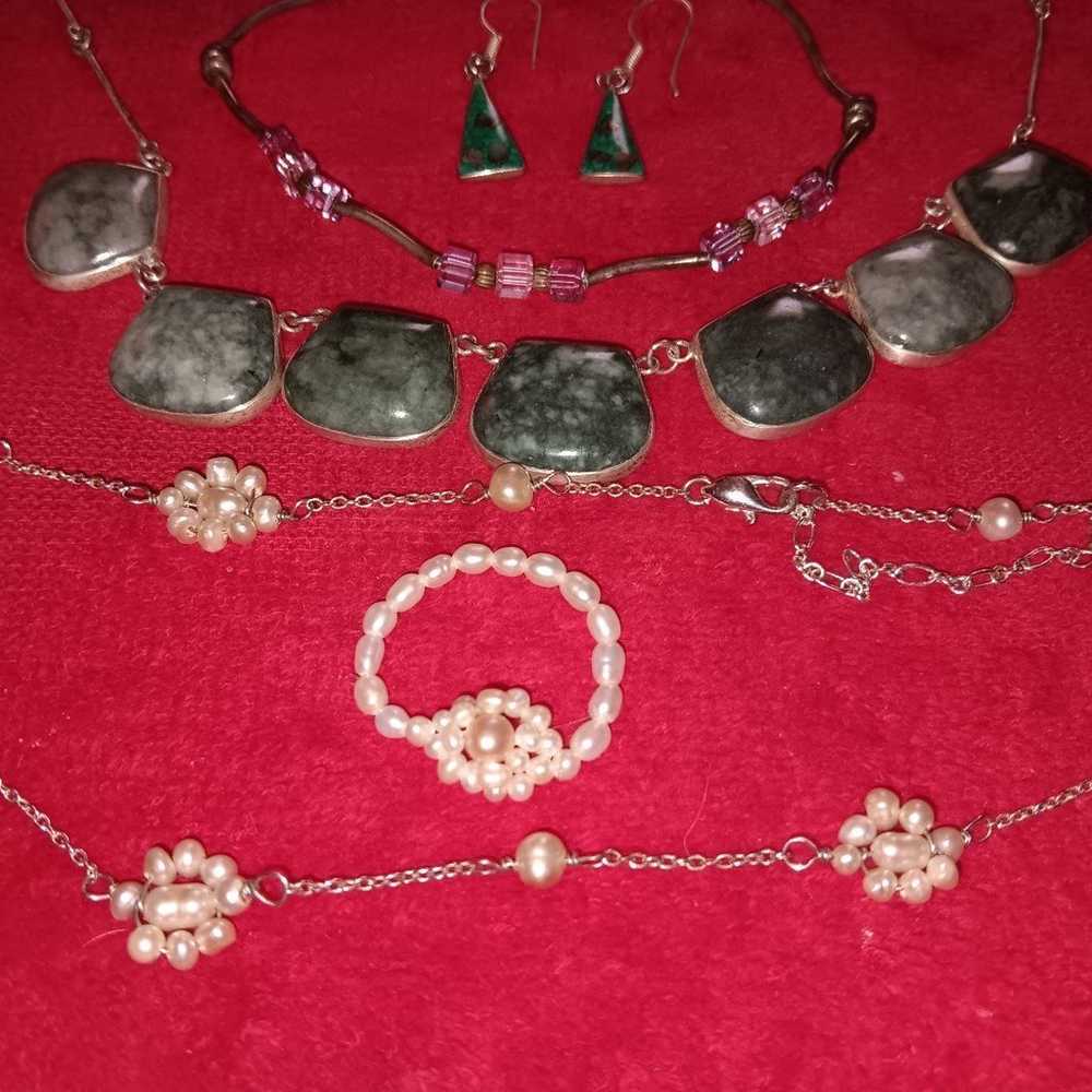 Sterling jade silver jewelry lot - image 6