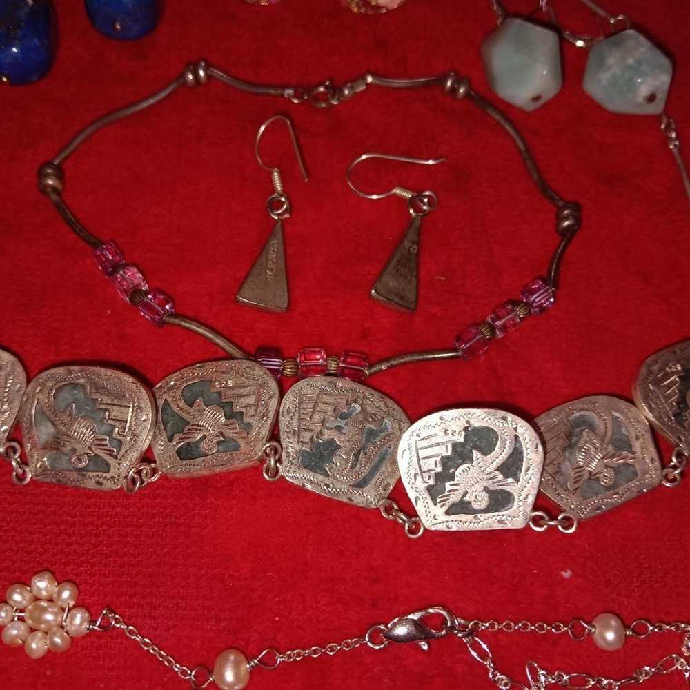 Sterling jade silver jewelry lot - image 8