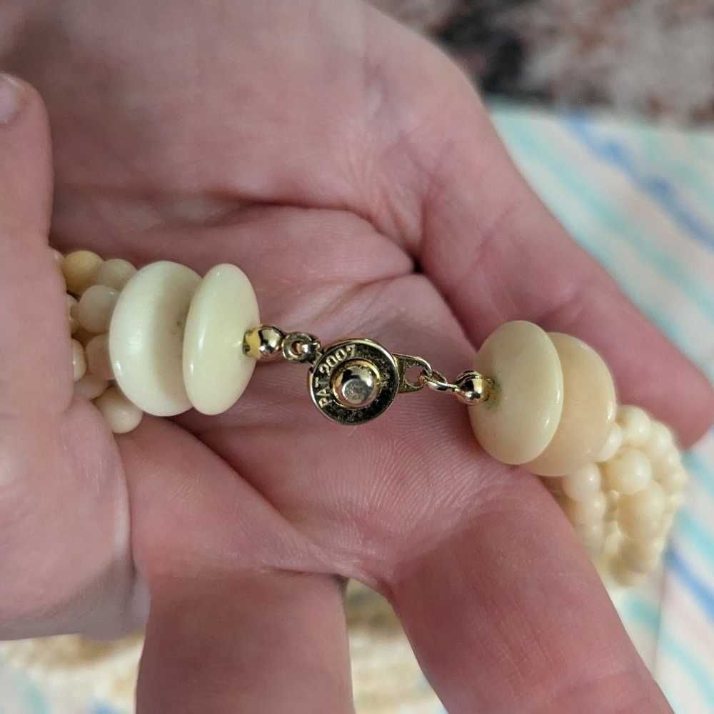 Rare vintage mother of pearl necklace and matchin… - image 5