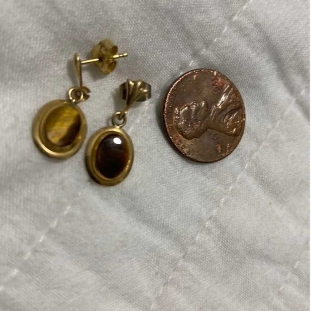 Vintage Solid gold earrings - image 2