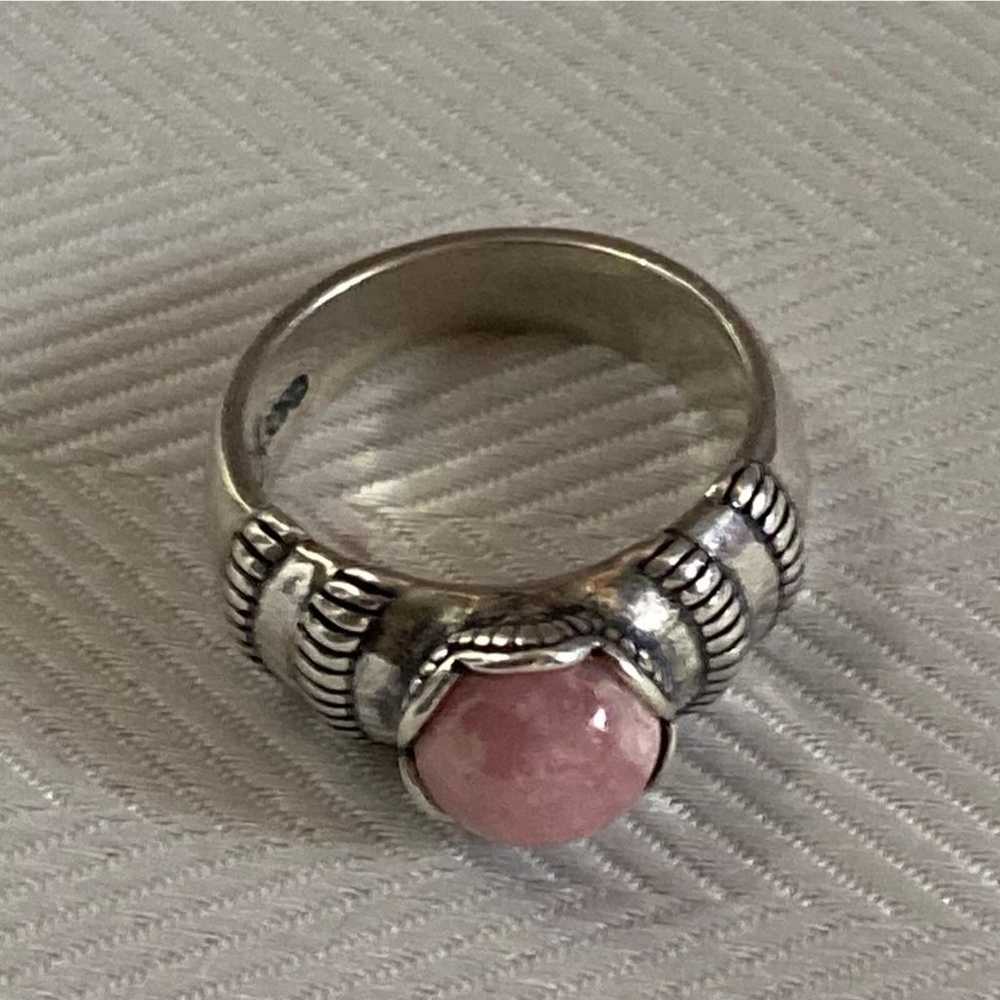 Vintage Carolyn Pollack Rhodochrosite set in Ster… - image 4