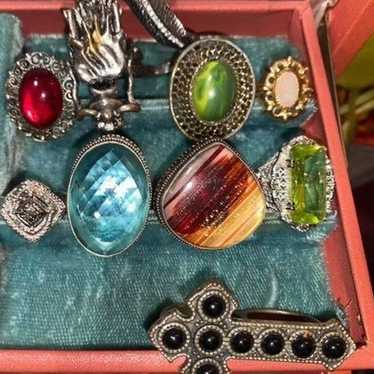 Vintage Sterling Silver and costume ring lot