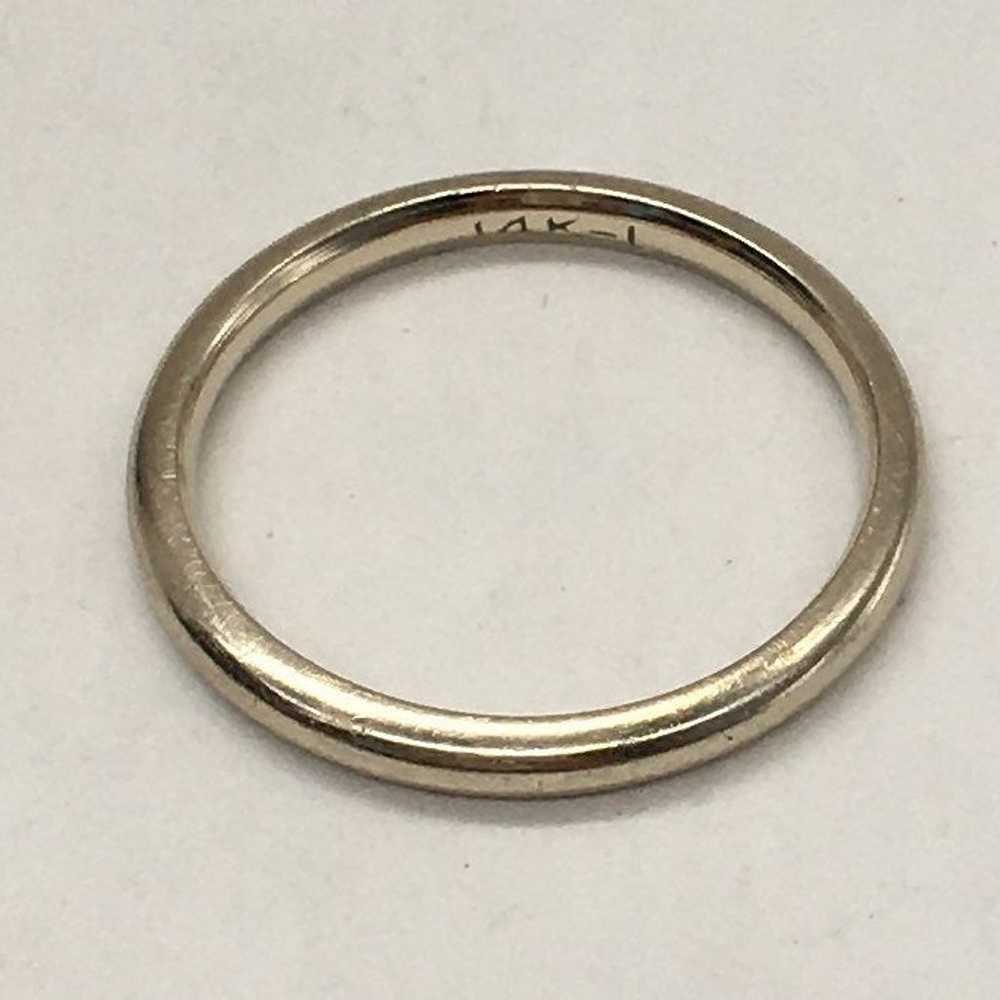 Vintage 14k White Gold Ring, Band Ring - image 1