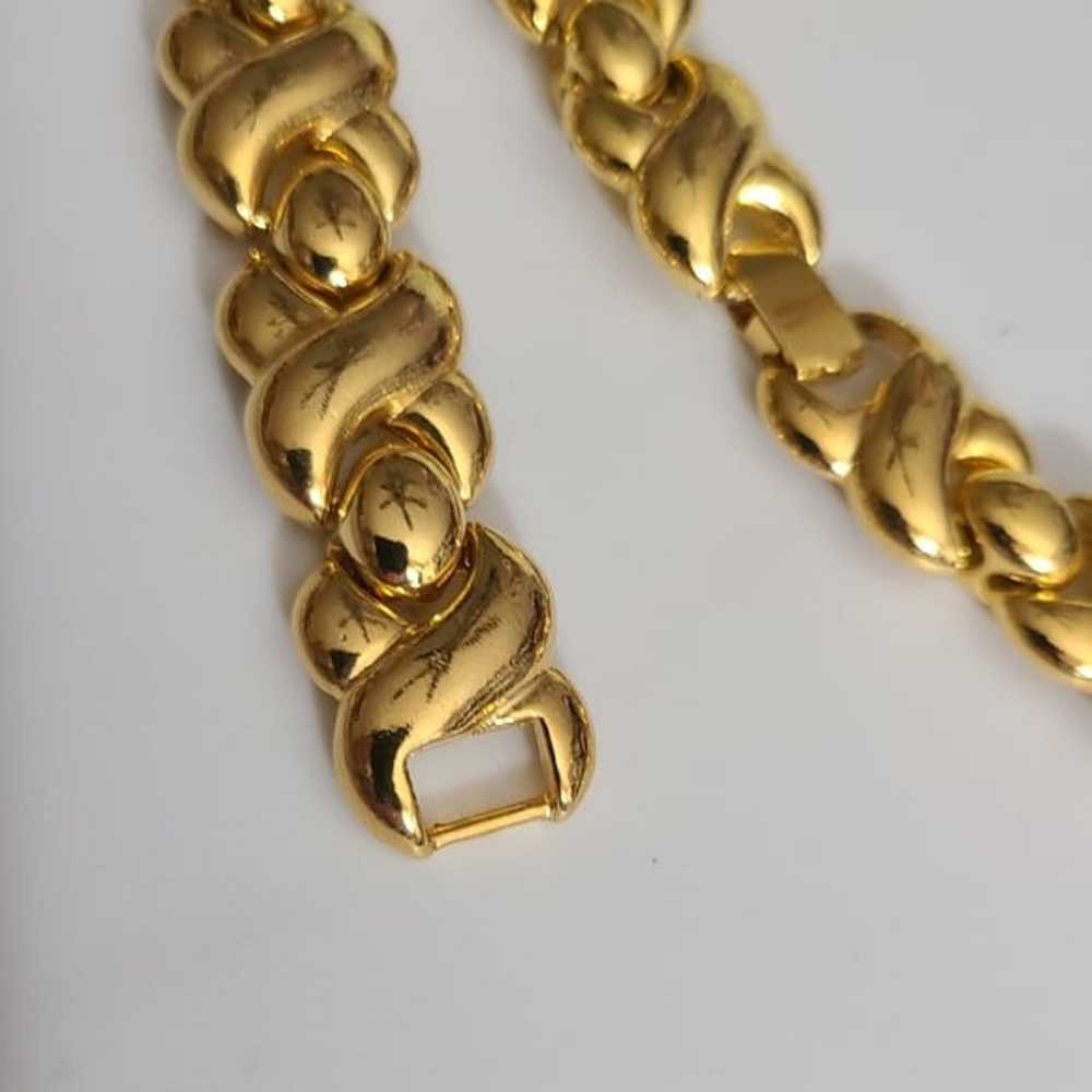 Vintage XO SET bracelet necklace heavy gold Dior … - image 2