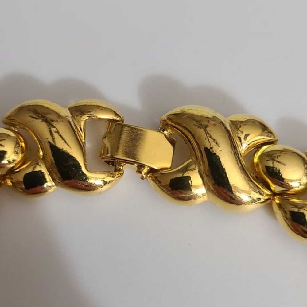 Vintage XO SET bracelet necklace heavy gold Dior … - image 3