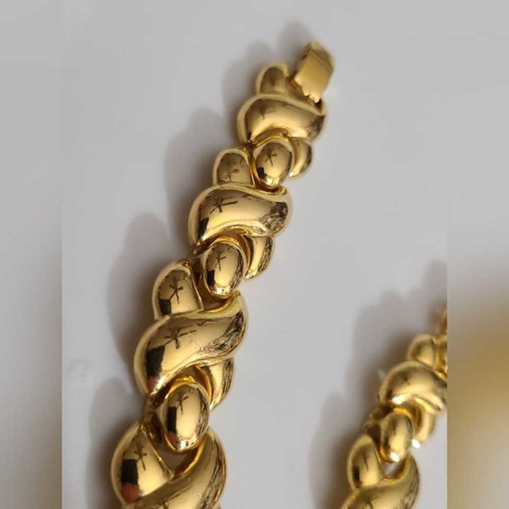 Vintage XO SET bracelet necklace heavy gold Dior … - image 5