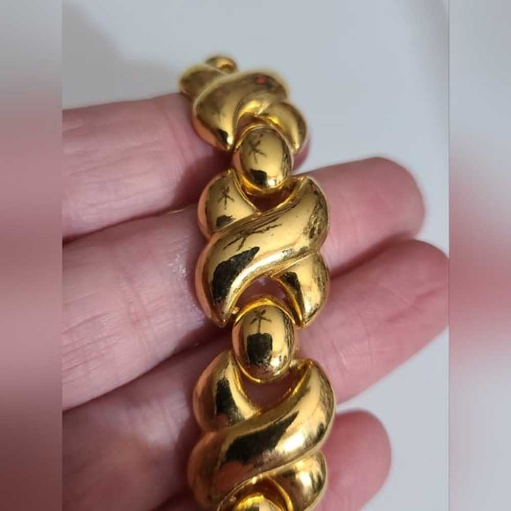 Vintage XO SET bracelet necklace heavy gold Dior … - image 7