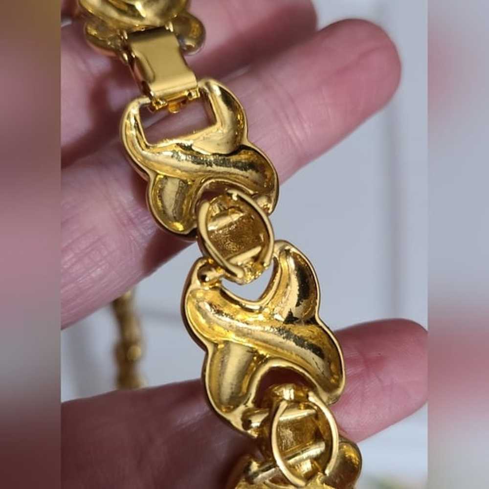 Vintage XO SET bracelet necklace heavy gold Dior … - image 9