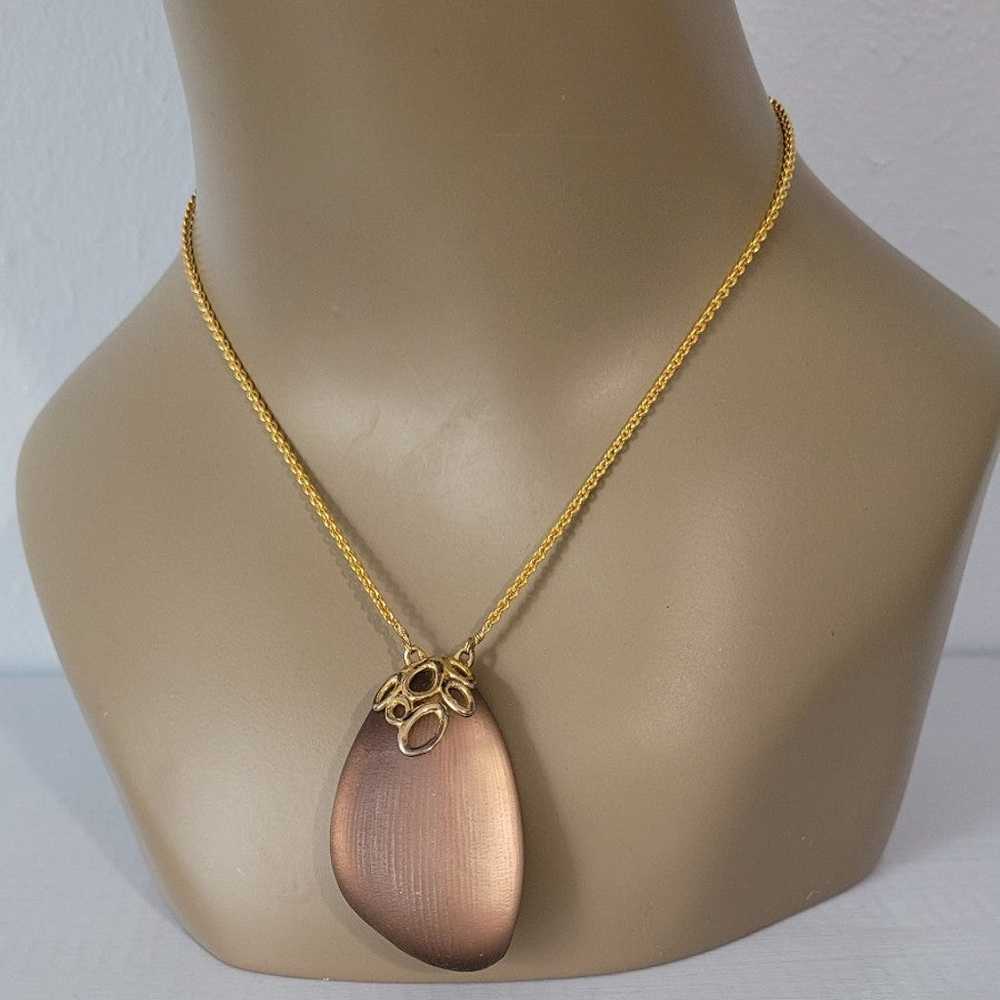 Alexis Bittar Goldtone Chain Lucite Pendant 16" +… - image 2