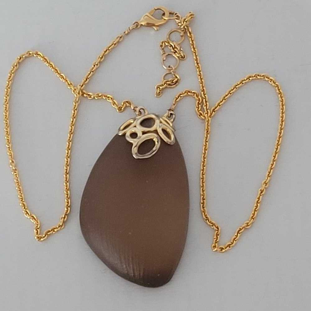 Alexis Bittar Goldtone Chain Lucite Pendant 16" +… - image 7