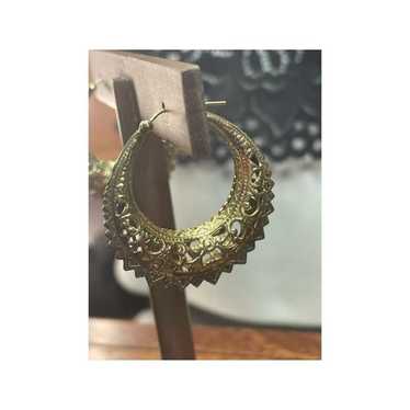 Cari A gold tone earrings with 14k post