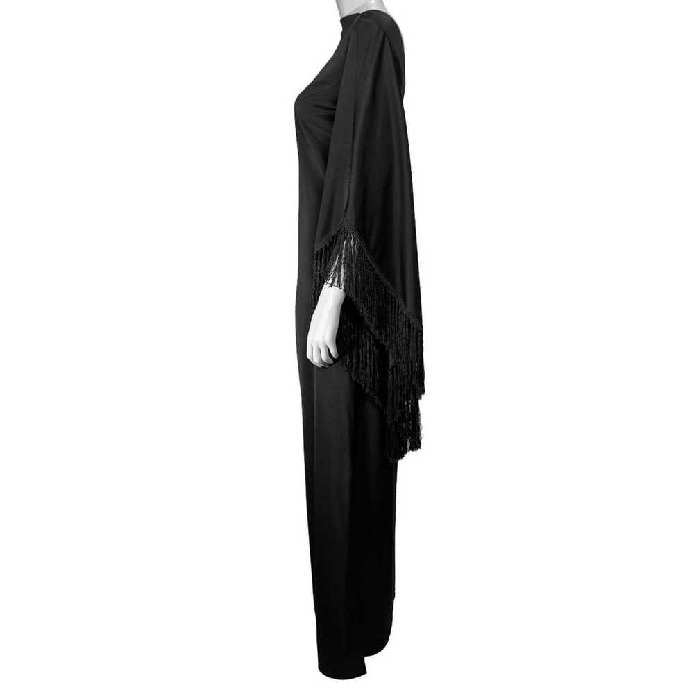 Vintage 50s/60s Witchy Gothic Evening Dress w Fri… - image 4